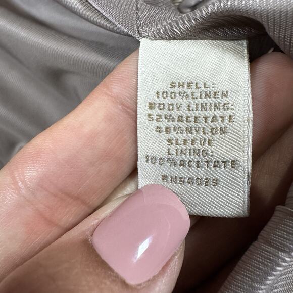 Banana Republic 100% Tan Herringbone Linen Sports Jacket 44R - Picture 13 of 16